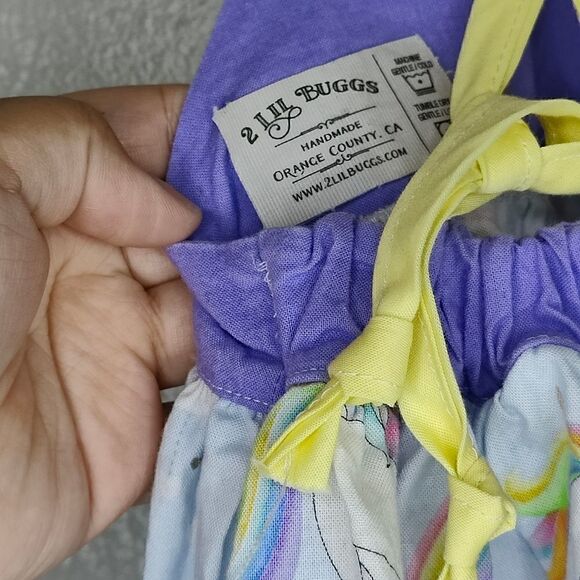2 Lil Buggs Handmade Unicorn Baby Dress - Picture 11 of 14